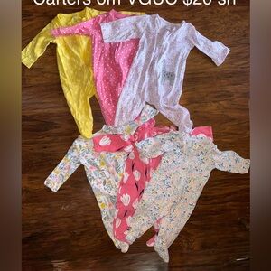 Carter's Pink, Yellow, and Floral Footies Set, Polka Dot, Giraffe